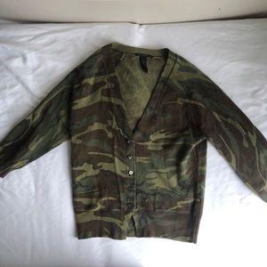 Lucky Brand Camo Wool Cardigan